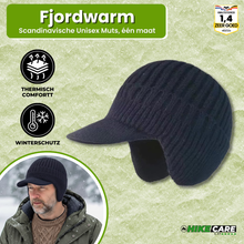 Afbeelding in Gallery-weergave laden, Fjordwarm – Scandinavische wintermuts met oorbescherming (unisex, one size fits all)