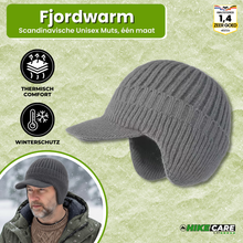 Afbeelding in Gallery-weergave laden, Fjordwarm – Scandinavische wintermuts met oorbescherming (unisex, one size fits all)
