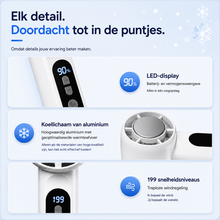 Afbeelding in Gallery-weergave laden, IJsBries Pro™ – Persoonlijke ventilator met actieve directe koeling — 199 standen, één druk op de knop en direct merkbaar koeler