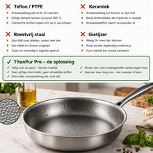 Afbeelding in Gallery-weergave laden, TitanPur Pro – Titanium pan zonder antiaanbaklaag, PFAS- en PTFE-vrij | 30 cm